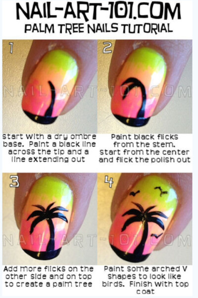 Palm Tree Nail Art