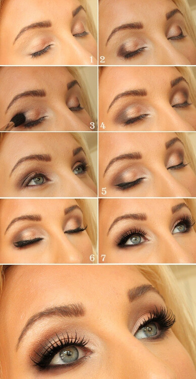 Bronze eye makeup for green eyes. Perfect for the beach or a wedding.