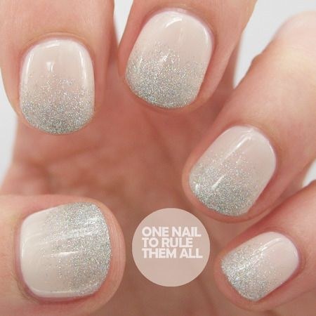 Don’t want to be too flashy? Glitter nails can also be subtle. Just stick with neutrals. | 18 Radiant Ways To Get Your Glitter Mani On