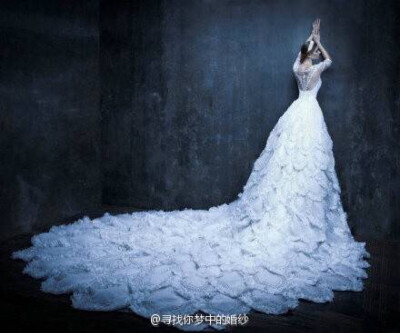 来自迪拜的Drama派高级定制婚纱Michael Cinco，华丽精致「图源微博侵删」