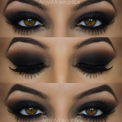 This look is the dark seductive smokey eye, I try these colours for my everyday look. Let me tell you it works! Brings your beautiful eyes to the point that you're satisfied. This is my ideal.