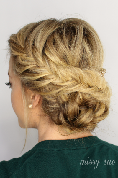 Fishtail braid hair idea for prom.