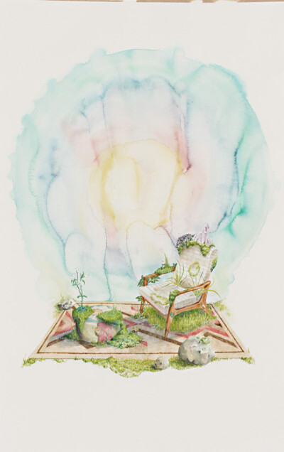 闭上眼，坐在摇椅上，摇晃着，心绪跟着飘荡荡，飞到一个思念的地方日思夜想的人身边或者美好的梦境