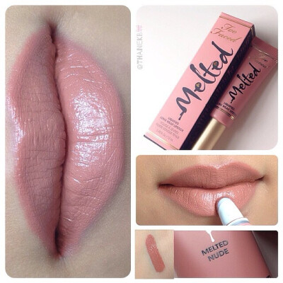 New Melted lipstick by Too Faced Cosmetics in melted nude ~ pigmented and long lasting