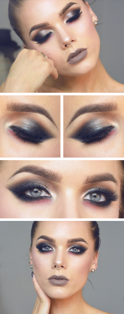 Linda Hallberg - smokey eye, brown/gray lips.