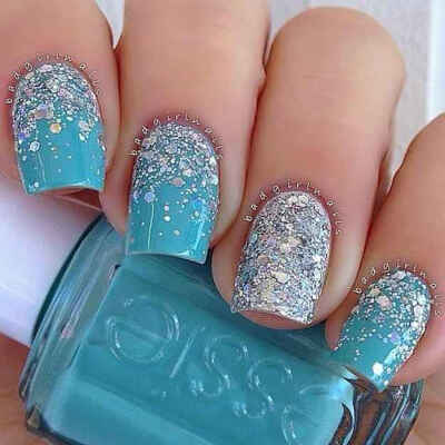 https://www.echopaul.com/ #nail Icy Blue. Pieces Of Amazing &amp;quot;Frozen&amp;quot; Nail Art.