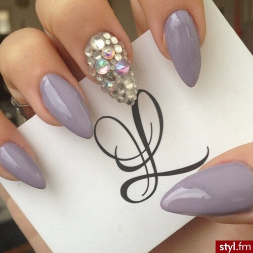 Silver glitter instead of gems would be cute! Love the color