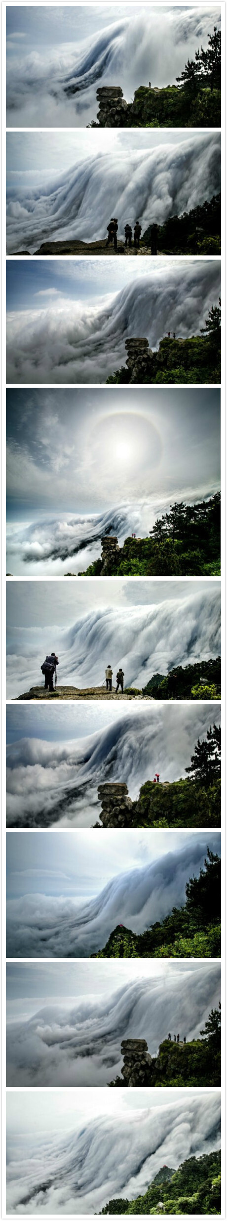 一网友 拍摄到江西庐山百年不遇的奇景：瀑布云，仙气十足，简直美到炸！