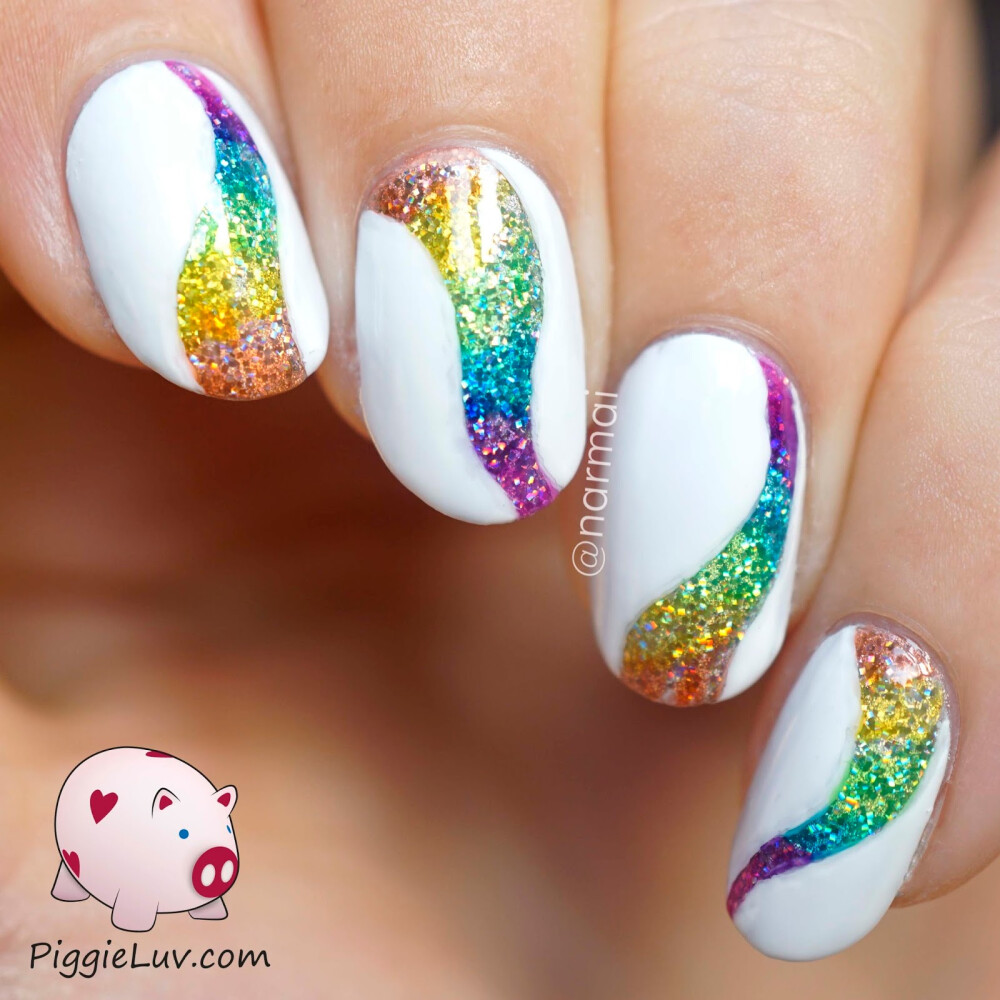 PiggieLuv: Glitter tornado nail art with OPI Color Paints