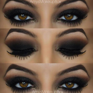 This look is the dark seductive smokey eye, I try these colours for my everyday look. Let me tell you it works! Brings your beautiful eyes to the point that you're satisfied. This is my ideal.