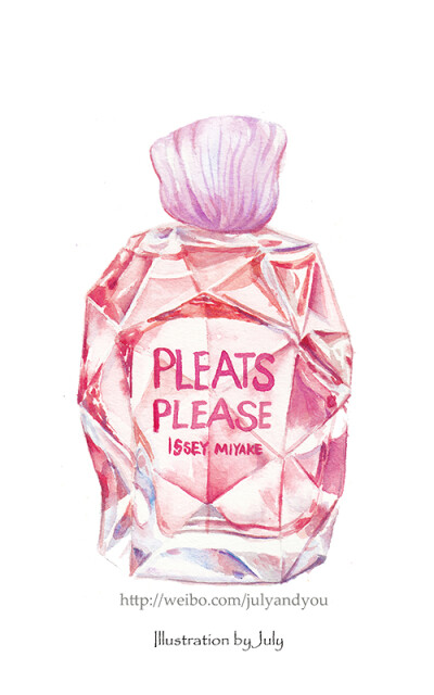 【七野阳的水彩画】香水瓶子1 已出和纸胶带，未经允许禁止商用 中二微博：七野阳