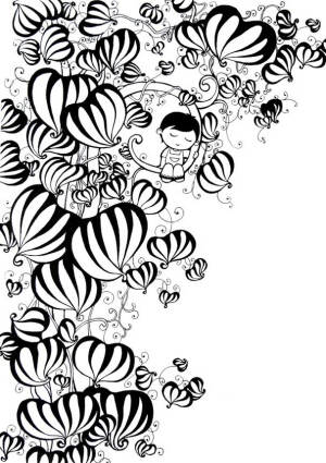 黑白线描画