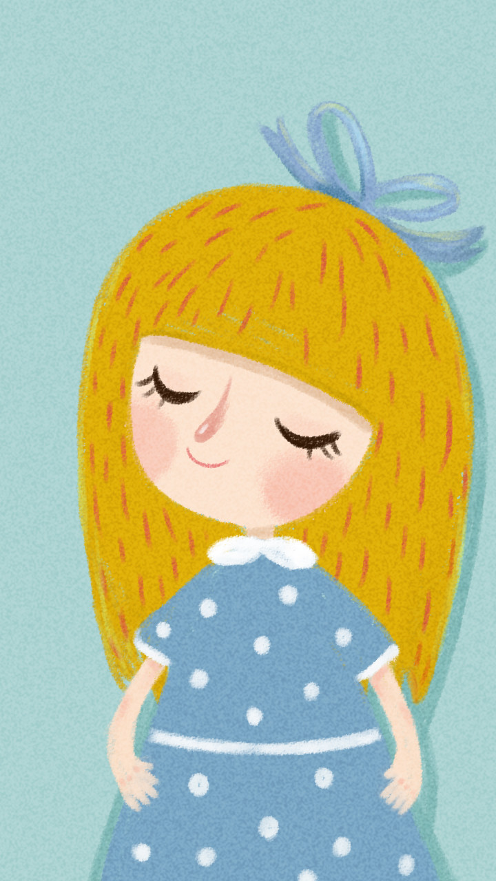 小女孩 复古 插画 头像