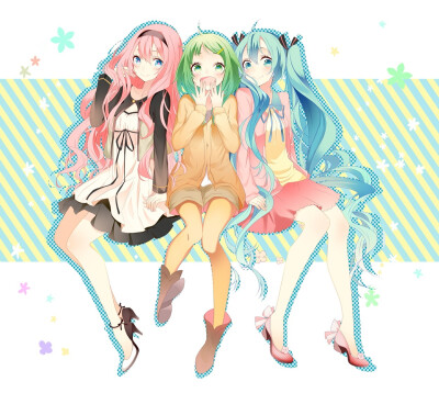 二次元 V家 三人 巡音流歌 LUKA GUMI 初音MIKU 闺蜜 〔侵删致歉〕