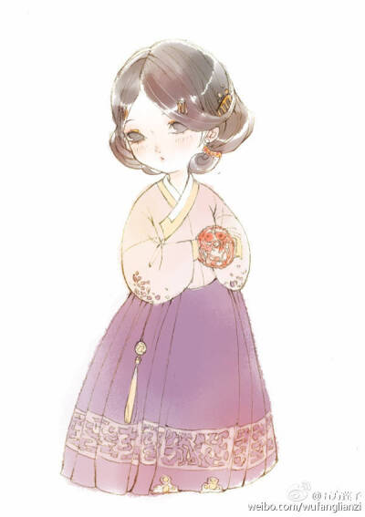 画师微博【五方莲子】#汉服# #袄裙#