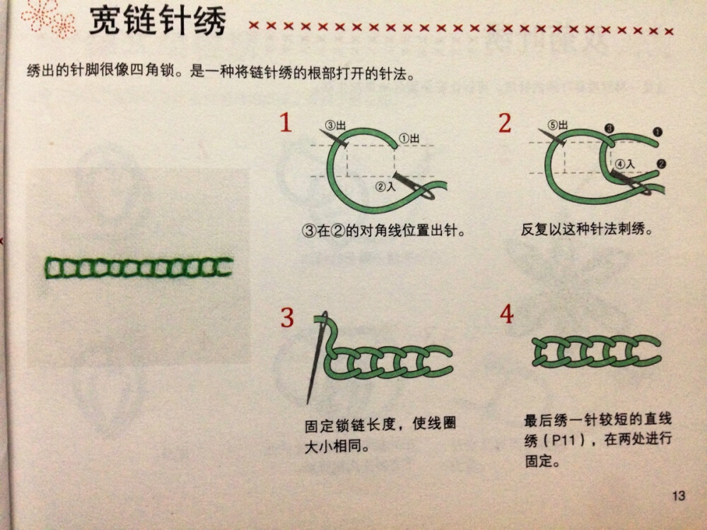 宽链针绣