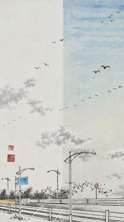 #wallpaper# #手机壁纸# #背景# #锁屏# #壁纸# 插画家Jung-Bin-Na，【Jung-Bin-Na's Grafolio▼www.grafolio.com/binna1012】