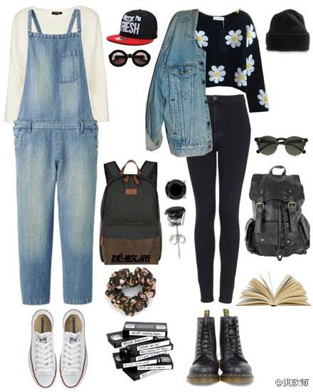 简约搭配 背带裤 牛仔衣