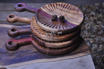 左迹原木设计品牌 创意 复古 原木果盘