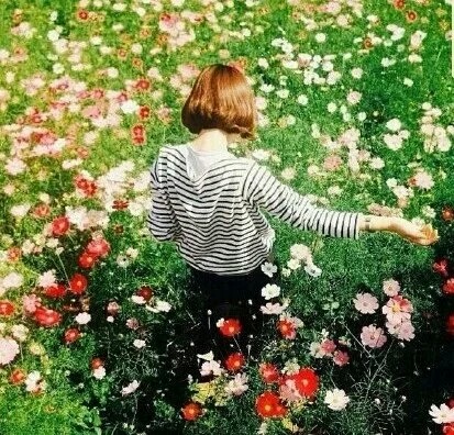 花丛，萌系短发