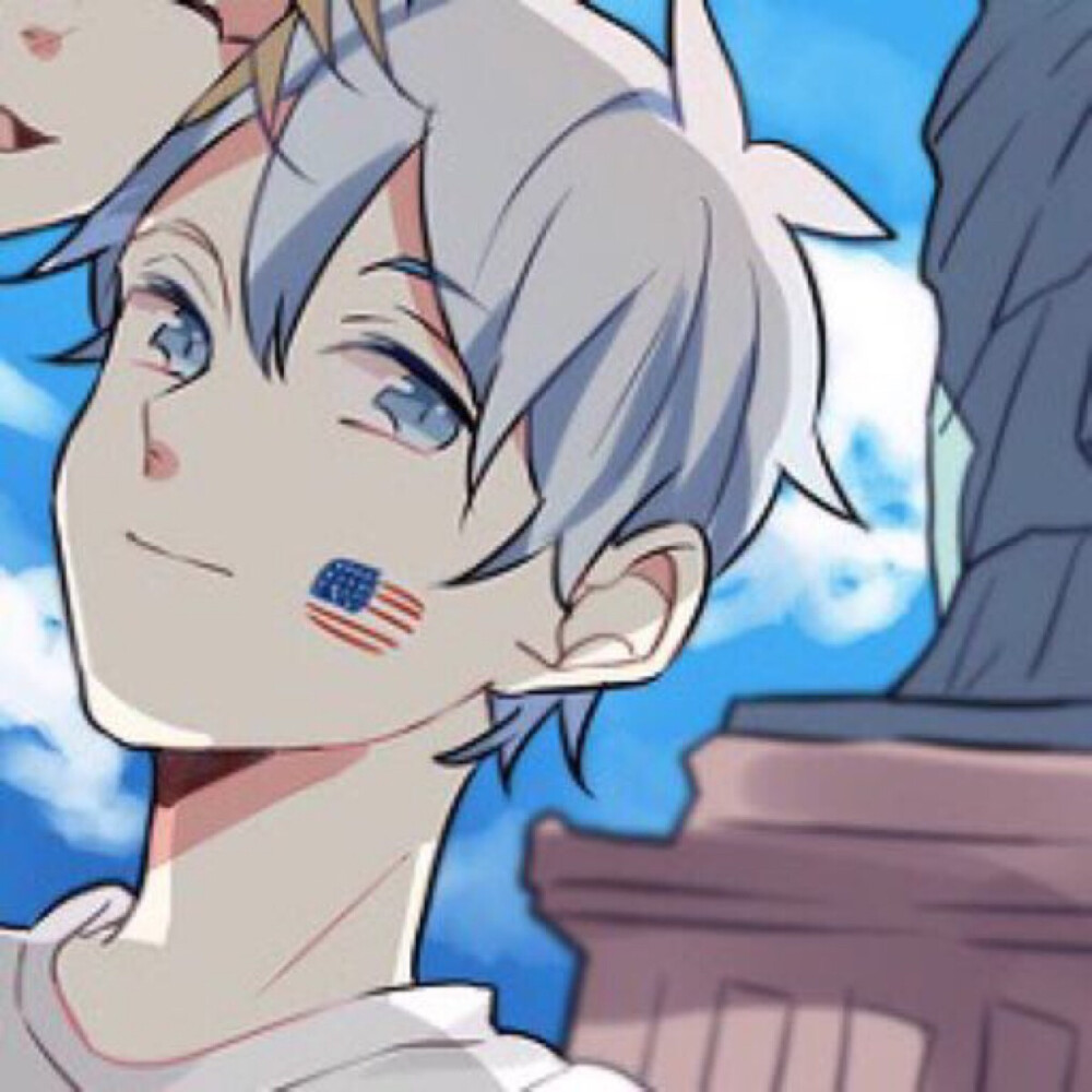 男生头像二次元兰发