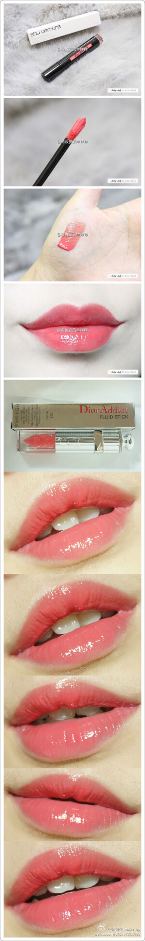 直男唇膏 : Dior 唇釉373 相似之一 植村秀2015 唇釉 色号CR01 (出处见水印)