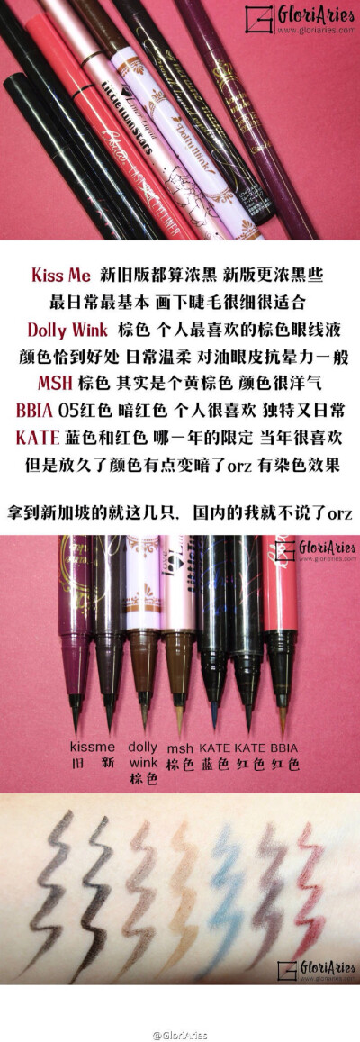 眼线笔试色比较