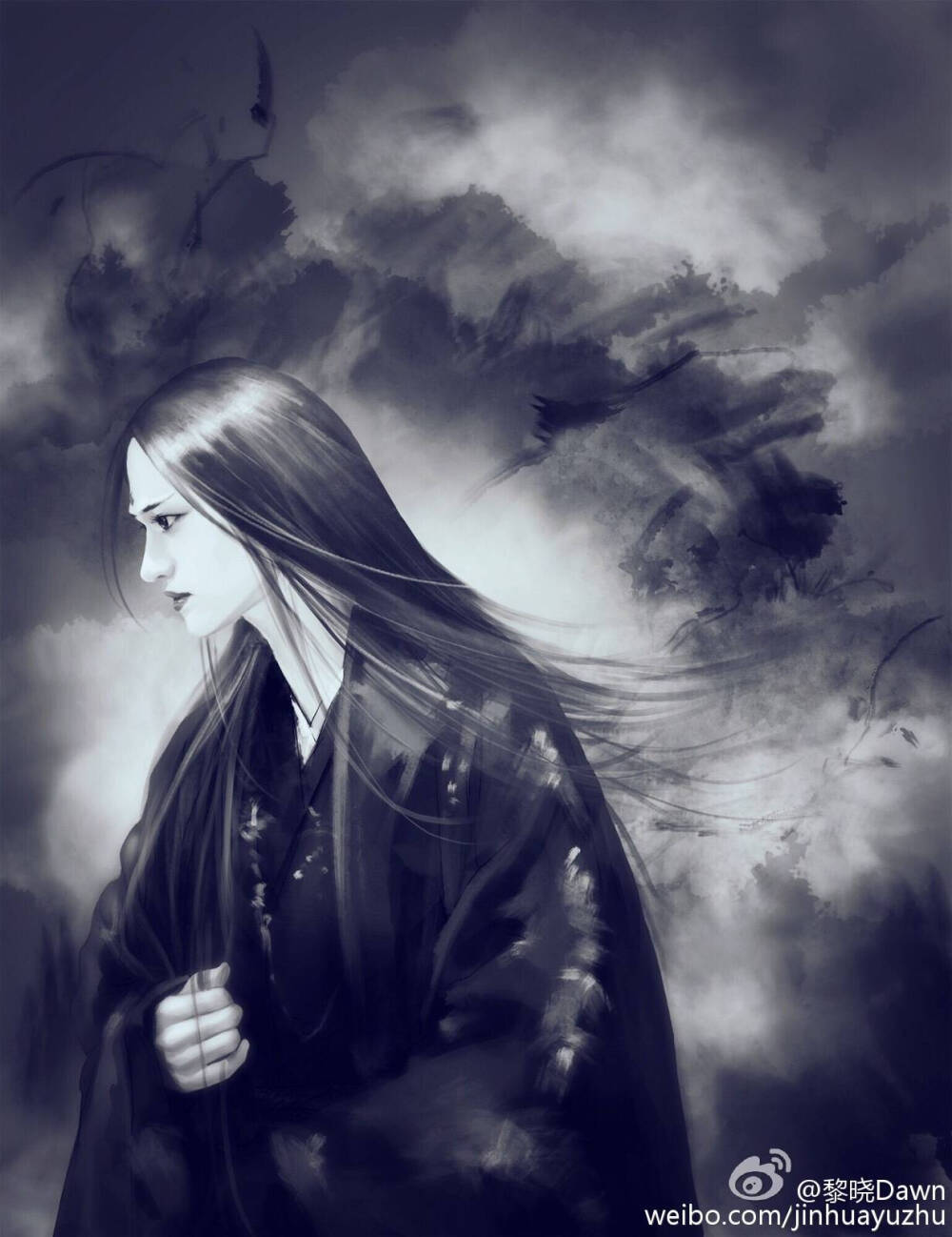 #花千骨# #黎晓插画# 从别后，忆相逢，几回魂梦与君同。今宵剩把银釭照，犹恐相逢是梦中！（晏几道《鹧鸪天·彩袖殷勤捧玉钟》