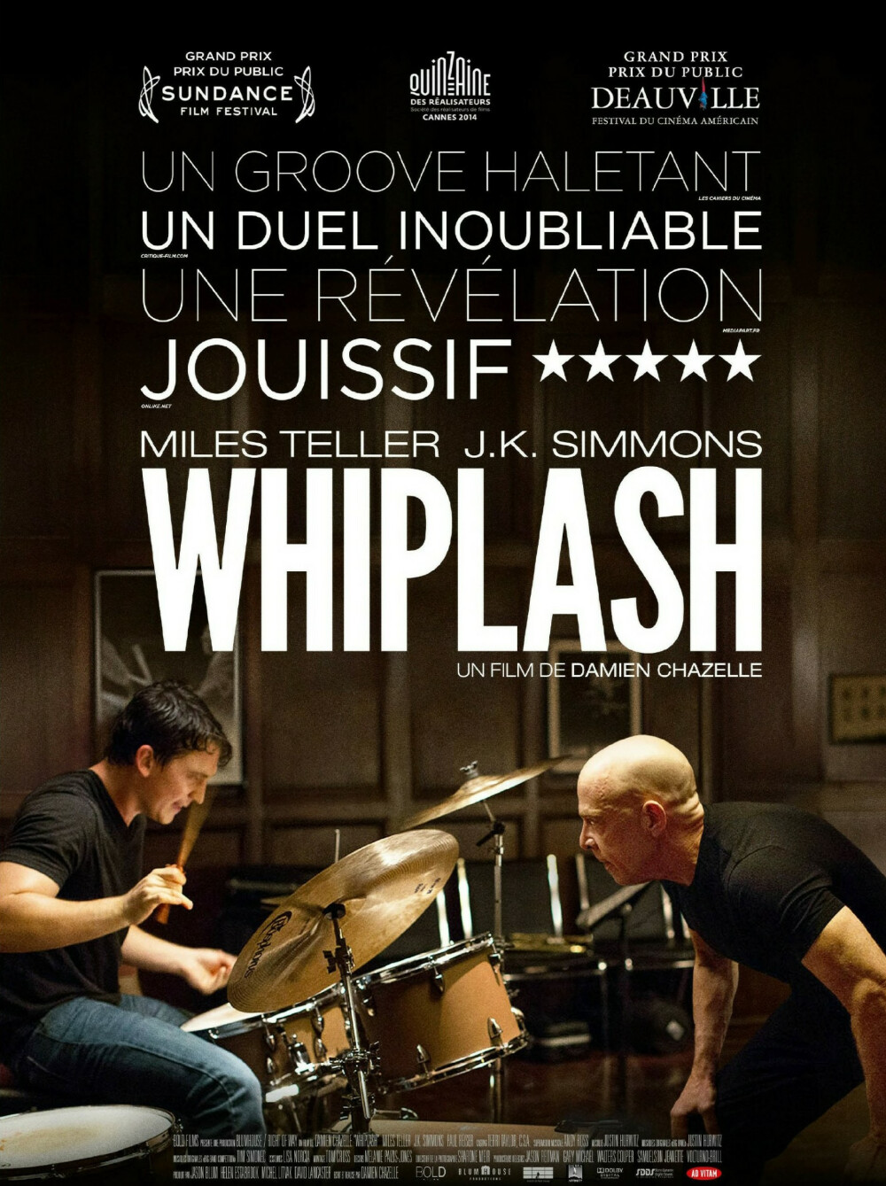 Whiplash 歌手：Hank Levy 所属专辑：Whiplash 爆裂鼓手，黑色励志，结局太燃了。晚上戴耳机听歌时，发现左耳没声音，去医院一检查，原来是左耳聋了，我去(╯3╰)虚惊一场还好耳机没有坏。