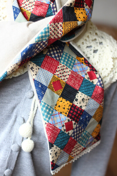 漂亮的韩版拼布围巾