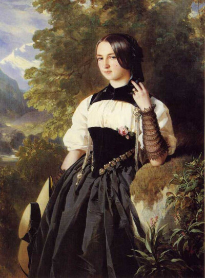 弗朗兹·克萨韦尔·温特哈尔特 Franz Xaver Winterhalter（1805-1873），19世纪中期德国学院艺术派古典主义绘画大师。 1818年，十三岁的温特哈尔特开始研究学习绘画和版画。后到摩纳哥学院学习绘画。十八岁时到慕尼黑…