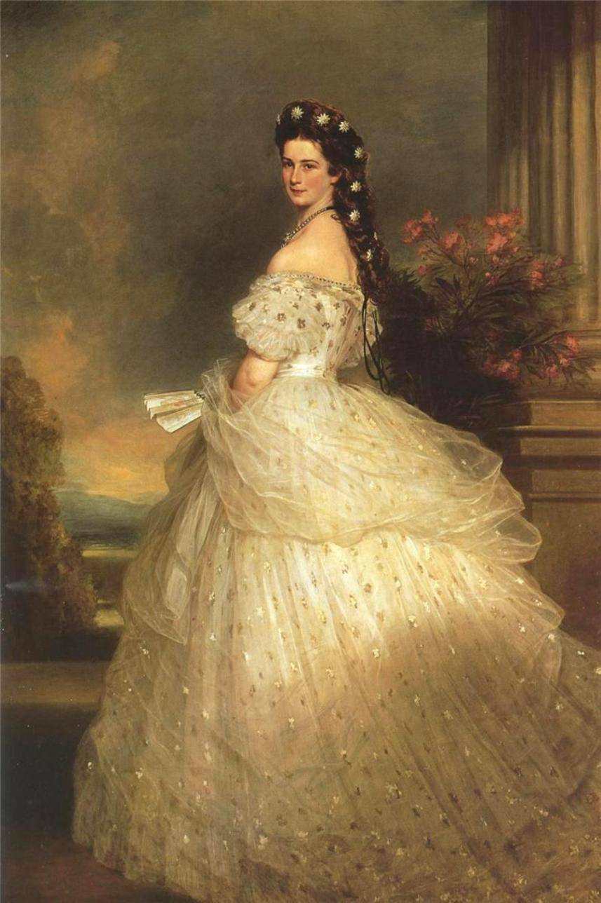 弗朗兹·克萨韦尔·温特哈尔特 Franz Xaver Winterhalter（1805-1873），19世纪中期德国学院艺术派古典主义绘画大师。 1818年，十三岁的温特哈尔特开始研究学习绘画和版画。后到摩纳哥学院学习绘画。十八岁时到慕尼黑寻求发展。在1828年他成为了卡尔斯鲁厄的公爵夫人的绘画大师。 他在德国之外获得成功的机会始于1832年，1833-1834年他到意大利旅行，并很快成为大公国的专职画师。温特哈尔特之后又成为欧洲许多大国的宫廷专职画家，服务于法国国王路易·菲利普，还有英国的维多利亚女王，奥匈帝国和比利时等皇室的宫廷，为国王和皇后画像而著名。