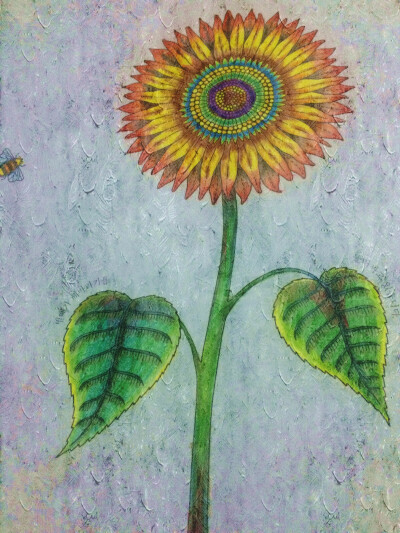 秘密花园第一幅作品——向日葵。油画风，自我感觉良好。