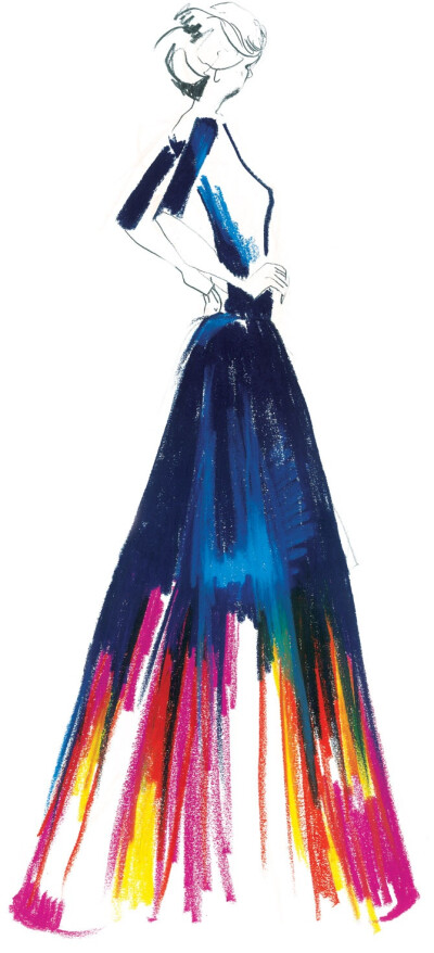 『那些大师们的手绘婚纱礼服服装设计图』@怪兽M