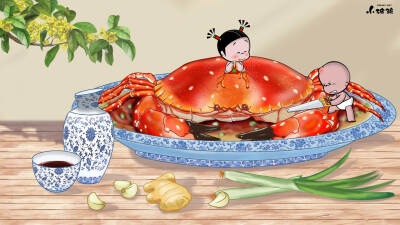 小破孩 秋天 壁纸 美食