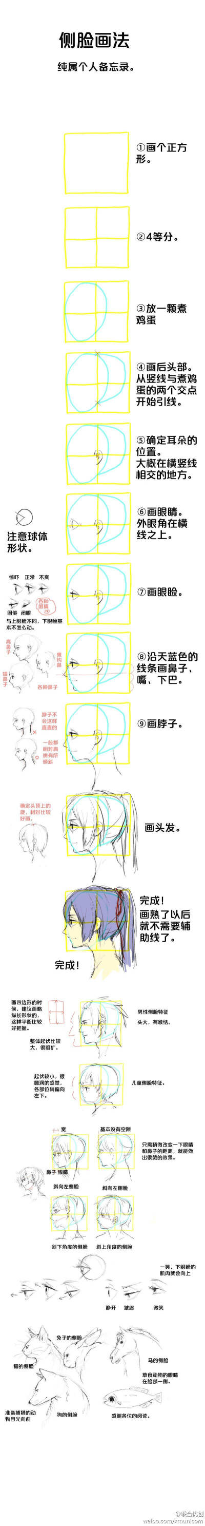 绘画 漫画 素材 头颈部画法