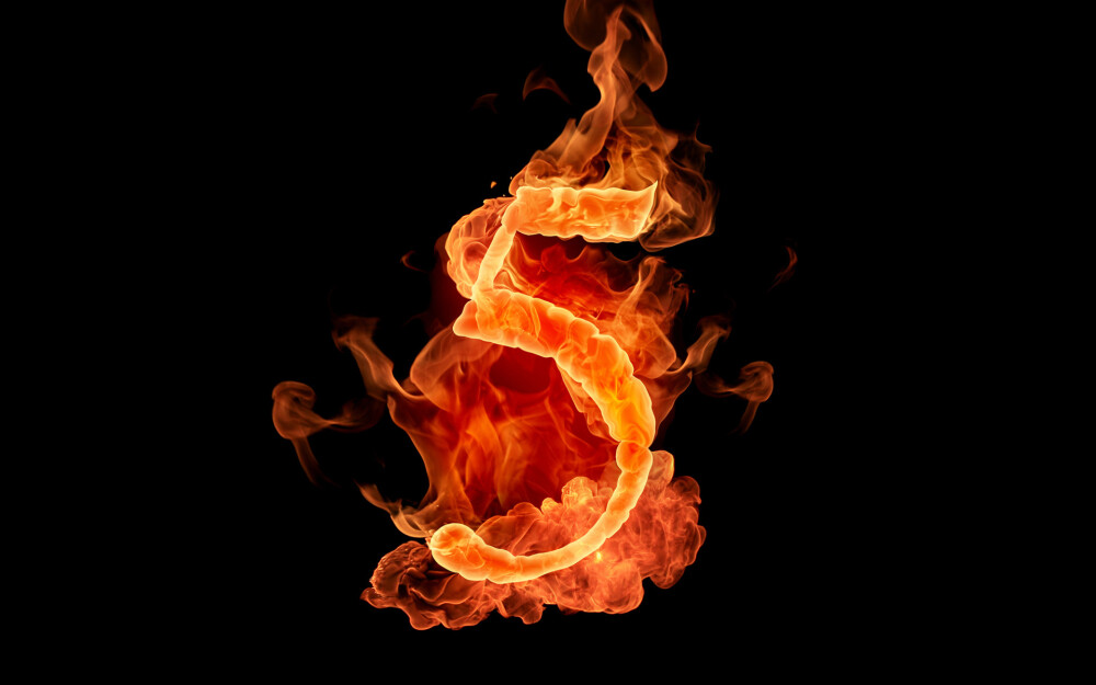 火焰数字5 超清 壁纸 创意