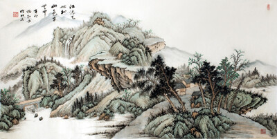 关于国画中应该如何规避风险呢 杨弘岳山水画 江流天地外山色有无中