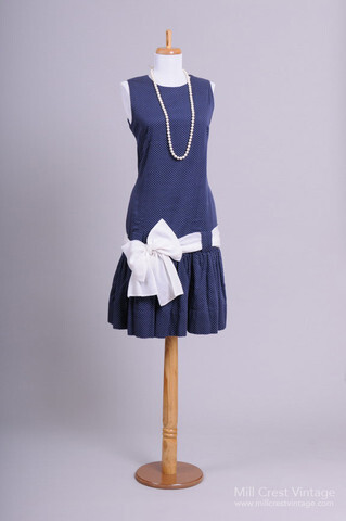 1960s天蓝色圆点连衣裙