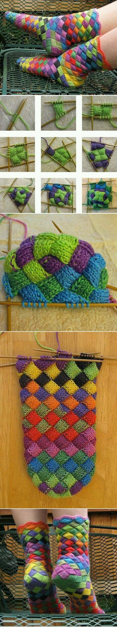 彩虹袜子编织