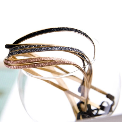 韩国进口女头饰发饰 日韩版复古双层松紧皮筋细发带发箍发绳