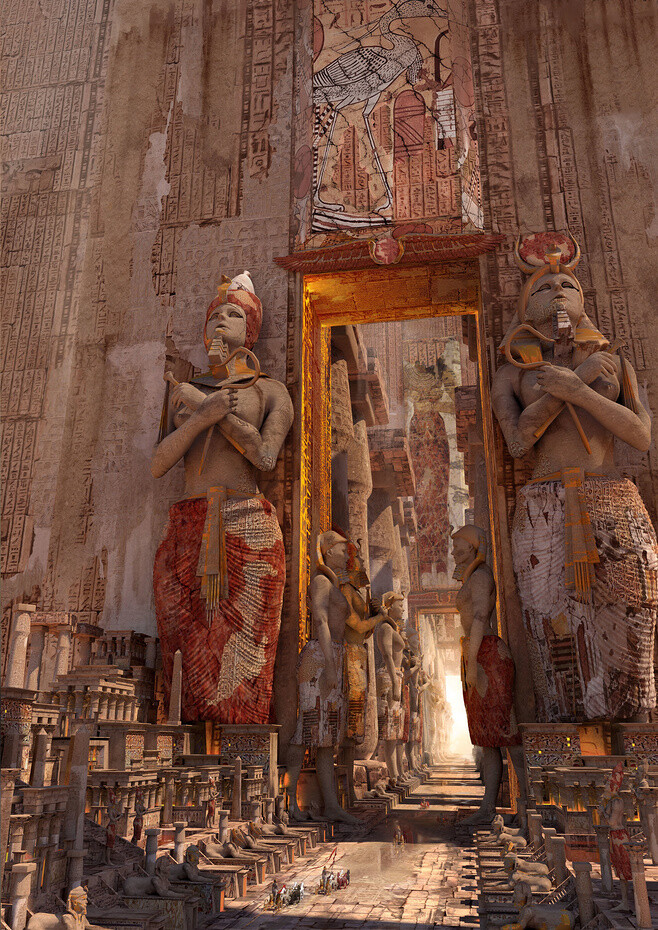 door of Luxor, Te Hu : door of Luxor by Te Hu on ArtStation.