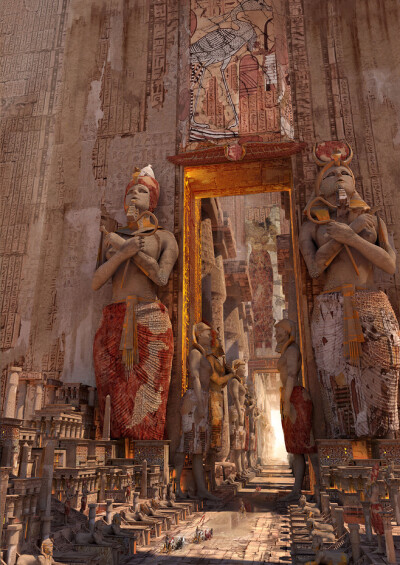 door of Luxor, Te Hu : door of Luxor by Te Hu on ArtStation.