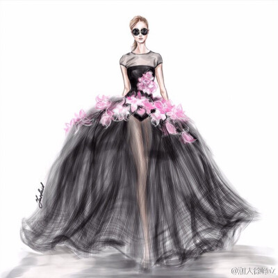 【笔尖时尚】手绘婚纱线稿，简单华丽 设计稿 手绘插画 婚纱礼服