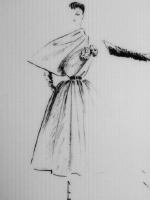 【笔尖时尚—黑白线条】Dior 服饰的硬笔手绘稿 手绘插画  服装设计稿 素材 &amp;gt;&amp;gt;&amp;gt;