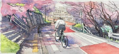 Bicycle Boy ，骑单车的男孩，是日本插画师Mateusz Urbanowicz 的系列插画作品，灵感来自宫崎骏吉卜力电影工作室的动画电影《侧耳倾听》，画风温柔舒展。[话筒]那么问题来了，你记忆里是否也有一位骑单车的少年呢？