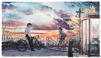 Bicycle Boy ，骑单车的男孩，是日本插画师Mateusz Urbanowicz 的系列插画作品，灵感来自宫崎骏吉卜力电影工作室的动画电影《侧耳倾听》，画风温柔舒展。[话筒]那么问题来了，你记忆里是否也有一位骑单车的少年呢？