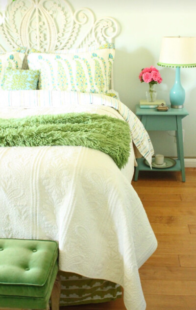 女生 卧室 设计 配色 绿色可以清新可爱