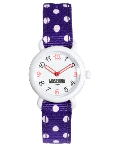 英国。Moschino蓝色波点彩虹表带时尚可爱手表双表带 现货