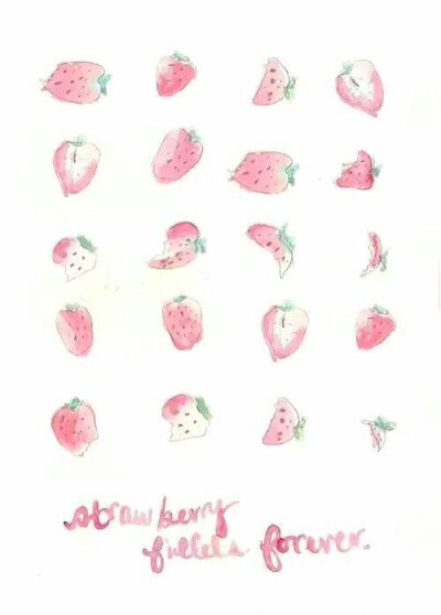 草莓 平铺 萌萌的壁纸聊天背景图